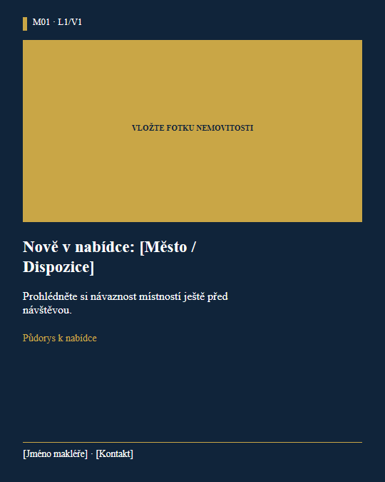 Skutečný rasterový náhled masteru M01 — Nově v nabídce: půdorys