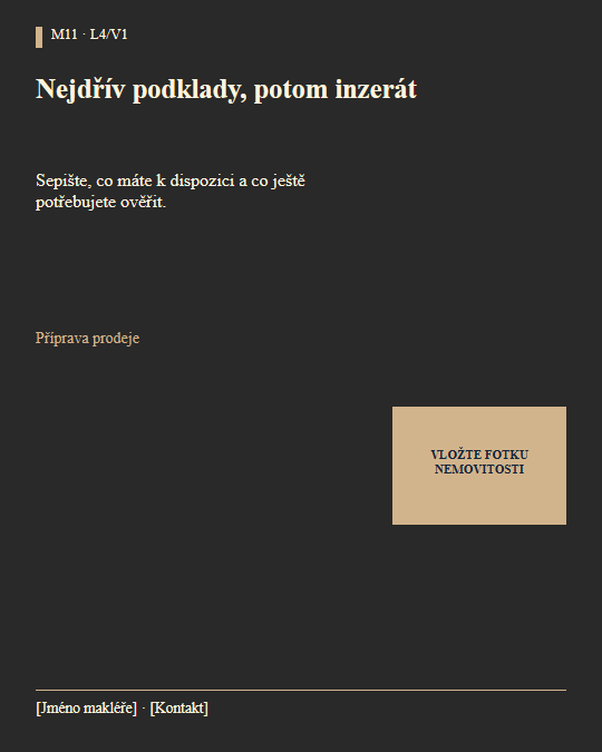 Skutečný rasterový náhled masteru M11 — Podklady před zahájením prodeje